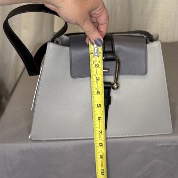 Furla Nuvola Leather Bag, Adjustable Strap, Gray/Black, Cenere/Soil/Nero - Picture 9 of 15